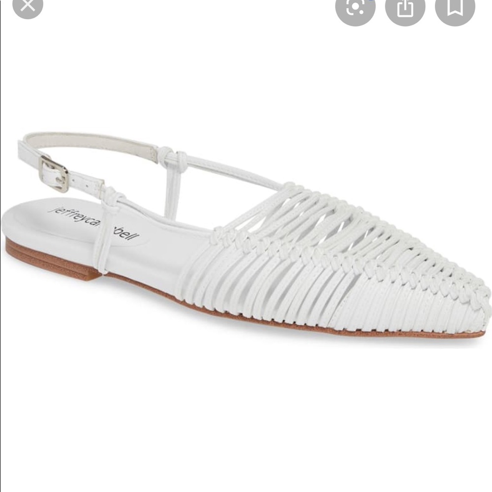 NWT, NIB JEFFERY CAMPBELL MYRON FLATS IN WHITE - Picture 2 of 4